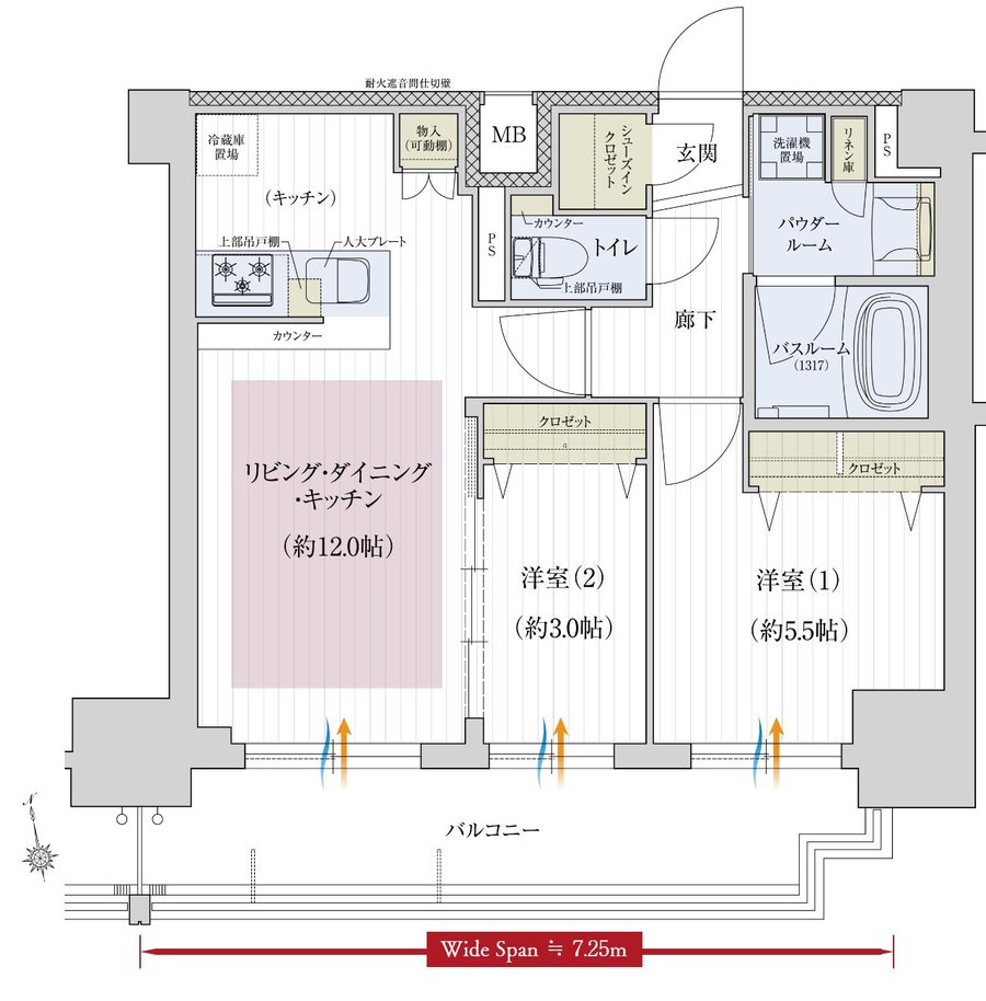 プレサンス レイズ 千種今池II 間取り Cタイプ