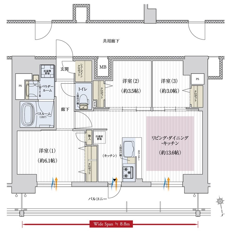 プレサンス レイズ 千種今池II 間取り Iタイプ
