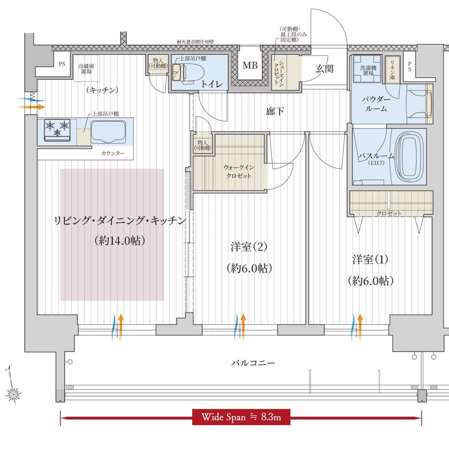 プレサンス レイズ 千種今池II 間取り Jタイプ ※駐車場優先権利プラン※1