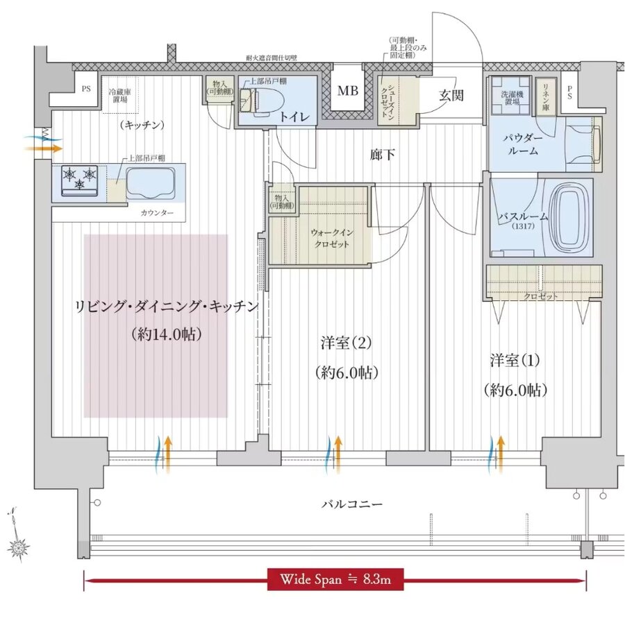 プレサンス レイズ 千種今池II 間取り Jタイプ ※駐車場優先権利プラン※1