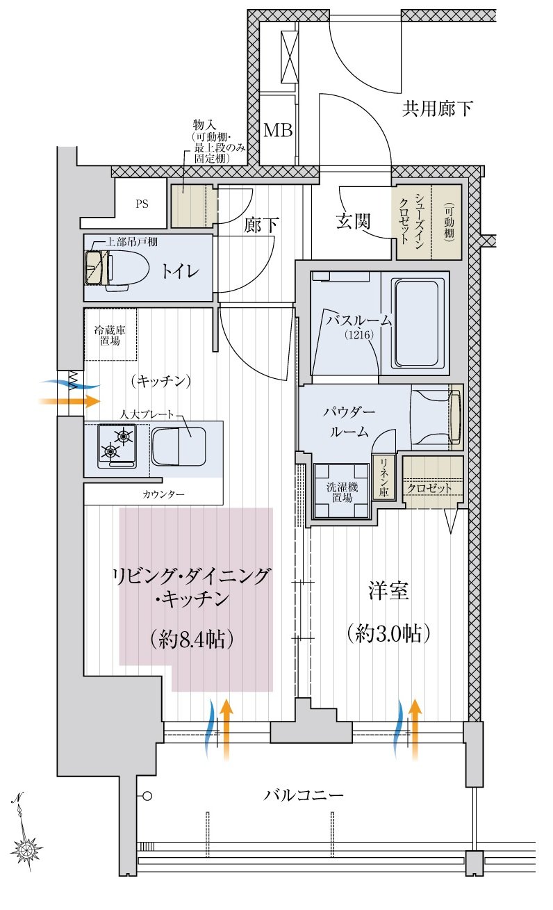 プレサンス レイズ 千種今池II 間取り Aタイプ