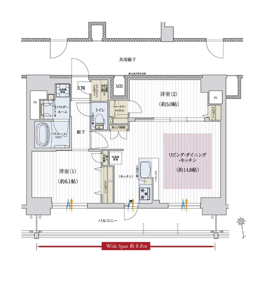 プレサンス レイズ 千種今池II 間取り Kタイプ