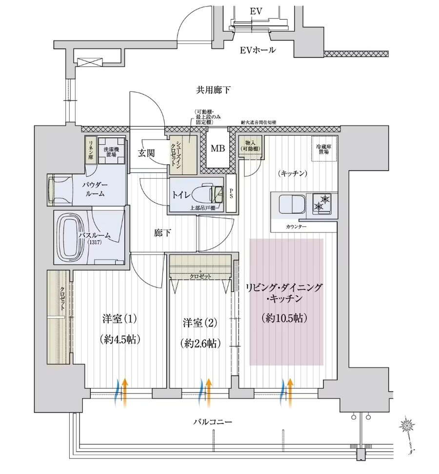 プレサンス レイズ 千種今池II 間取り Dタイプ