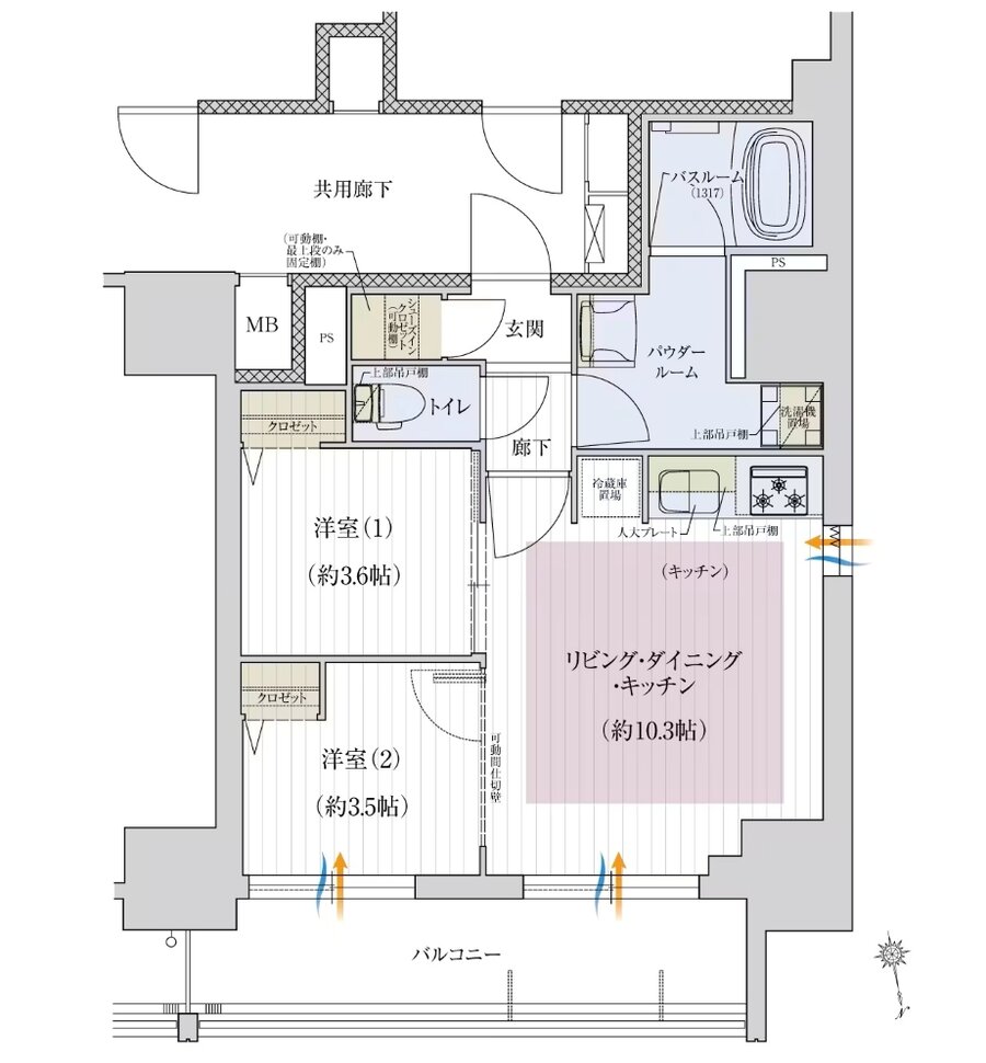 プレサンス レイズ 千種今池II 間取り Gタイプ(基本プラン)