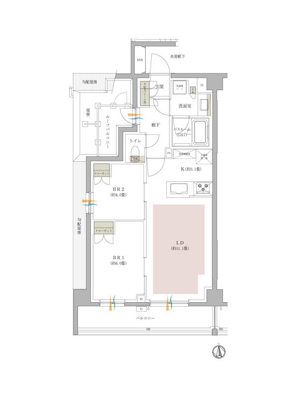 イノバス氷川台 間取り Grタイプ