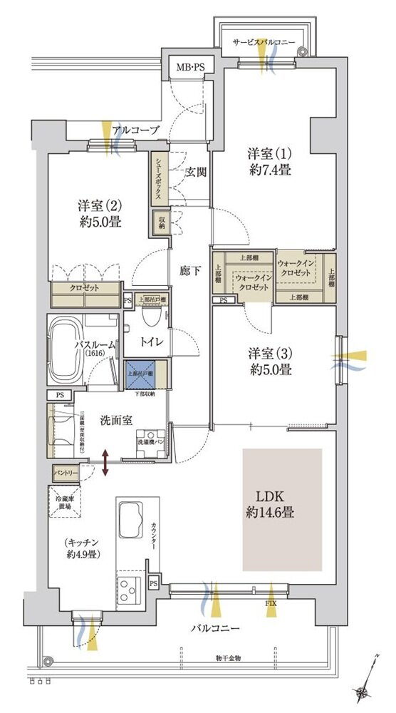 ワコーレ住吉グランフィールズ 間取り S type