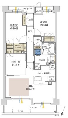 ワコーレ住吉グランフィールズ 間取り L type