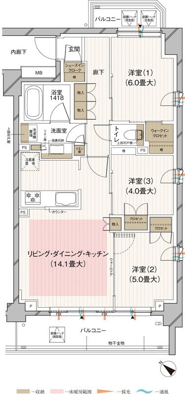 ルジェンテ田園調布南 間取り E2タイプ