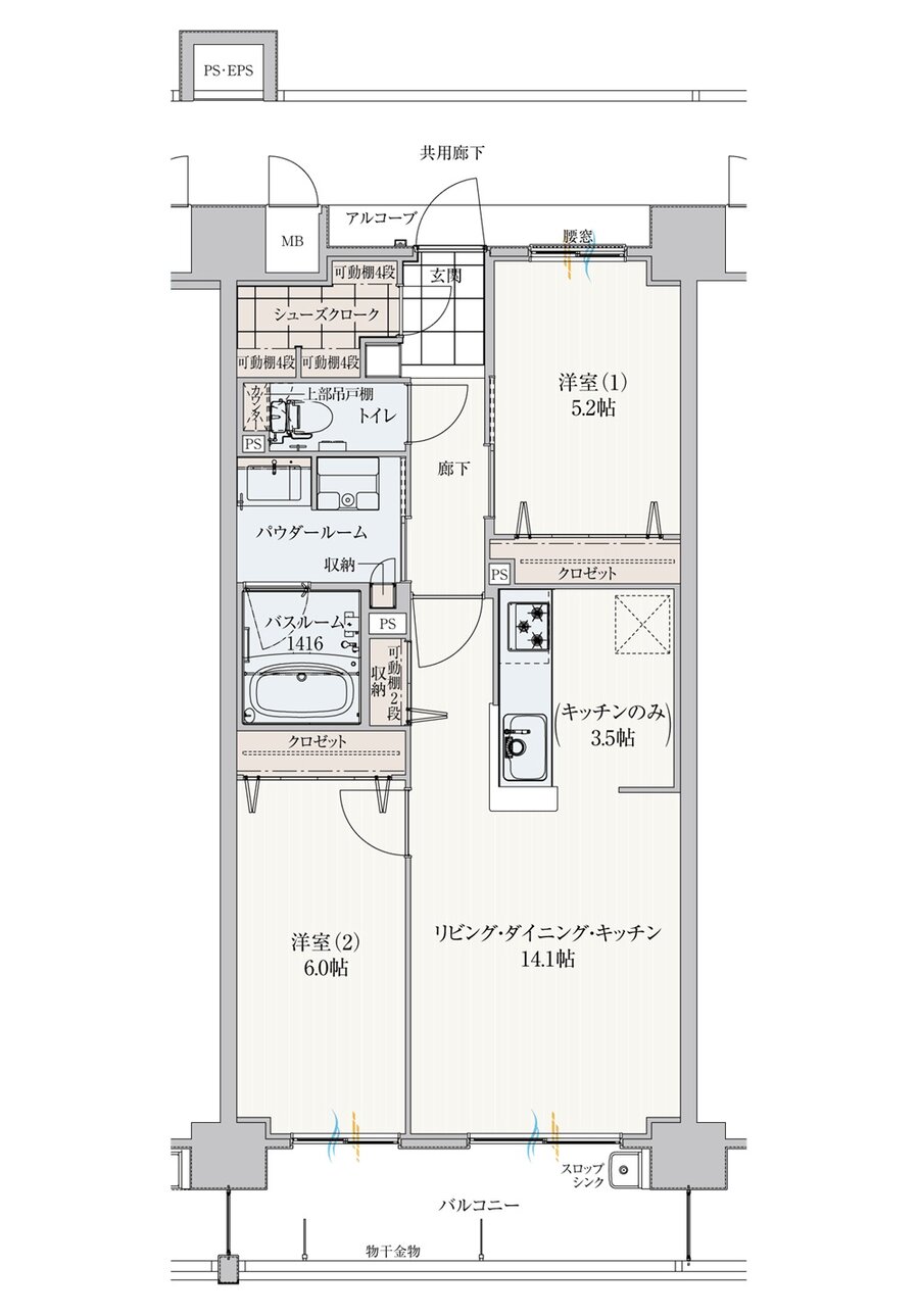 アルファスマート高松駅西II 間取り F type