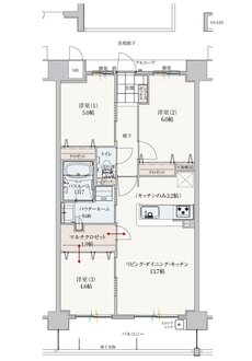アルファスマート高松駅西II 間取り B type