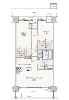 アルファスマート高松駅西II 間取り E type