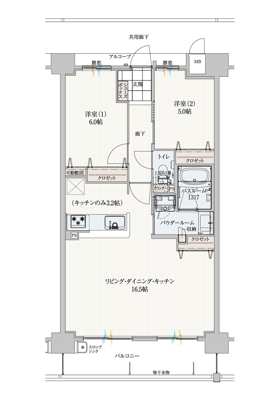 アルファスマート高松駅西II 間取り D type