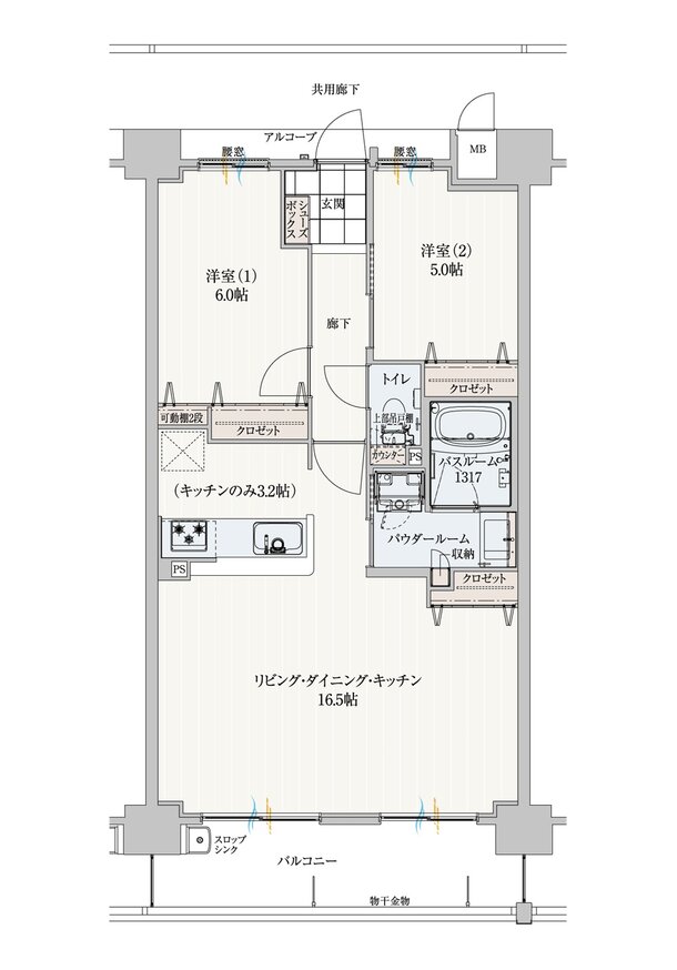 アルファスマート高松駅西II 間取り D type