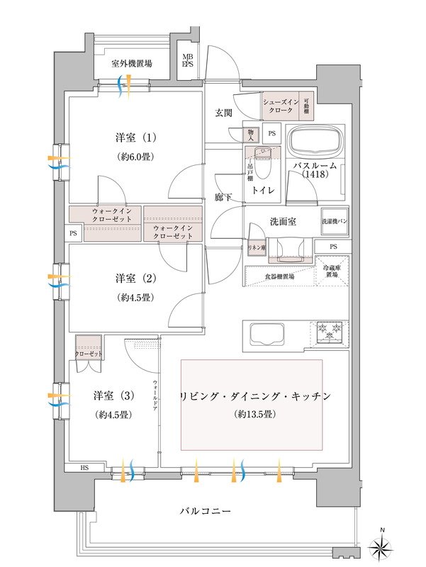 イノバス名駅南コート 間取り Aタイプ