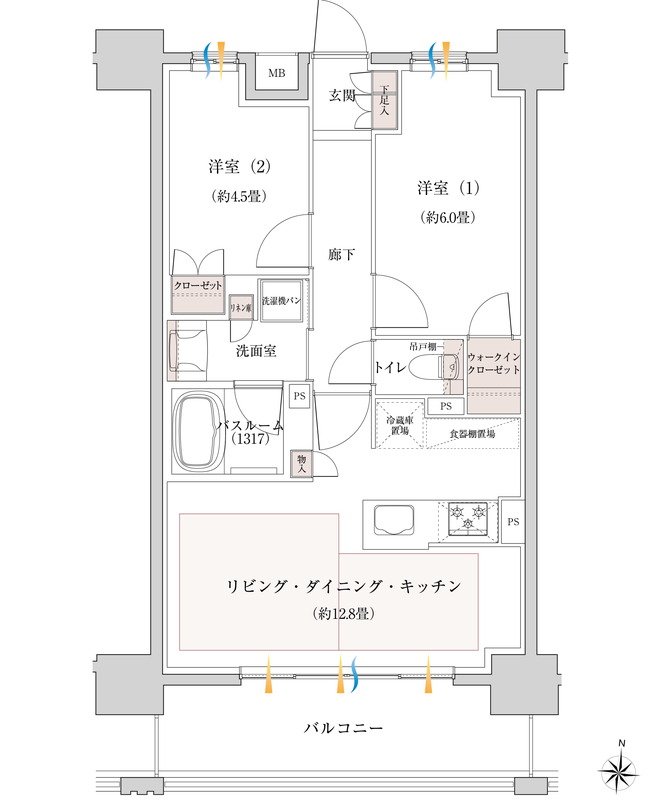イノバス名駅南コート 間取り Bタイプ