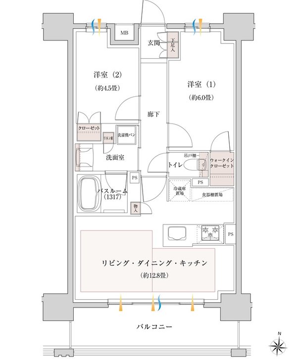 イノバス名駅南コート 間取り Bタイプ