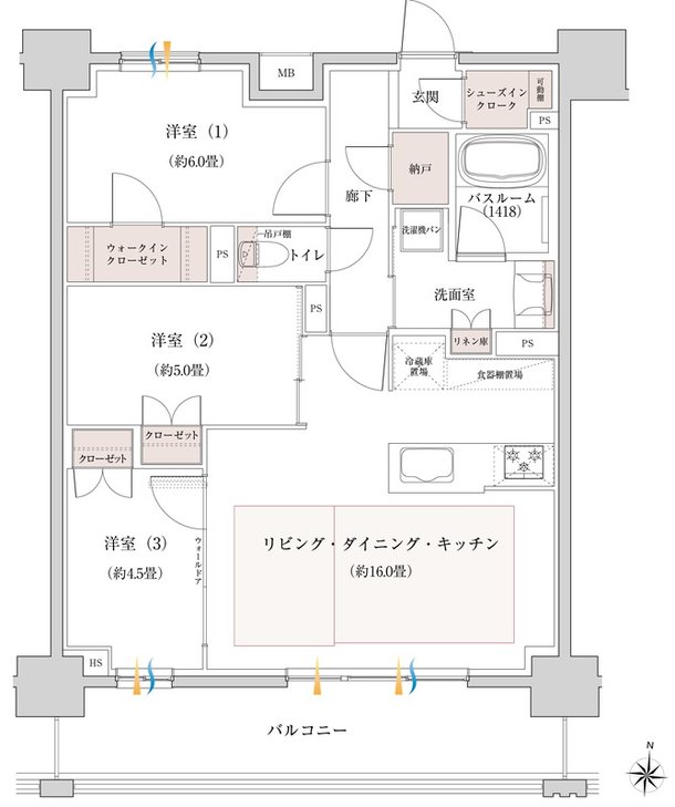 イノバス名駅南コート 間取り Iタイプ