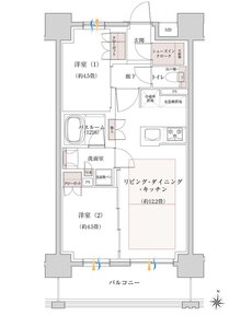 イノバス名駅南コート 間取り Gタイプ