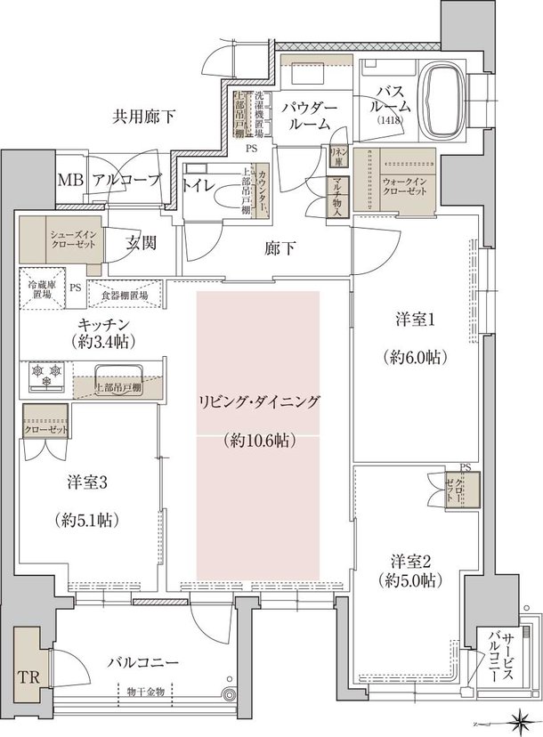 プレミスト京都 二条城北 間取り K TYPE