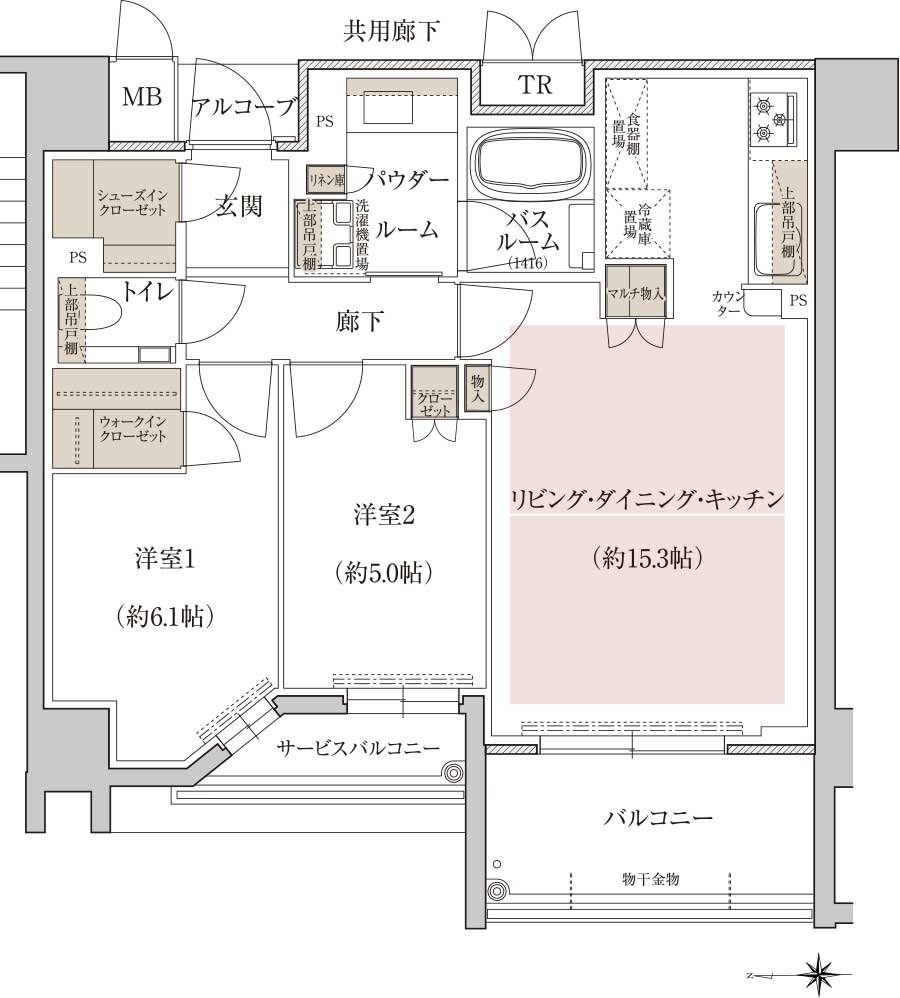 プレミスト京都 二条城北 間取り J TYPE