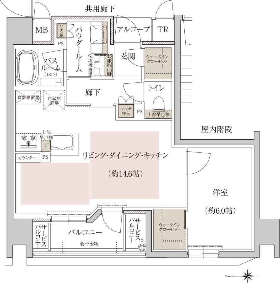 プレミスト京都 二条城北 間取り I TYPE