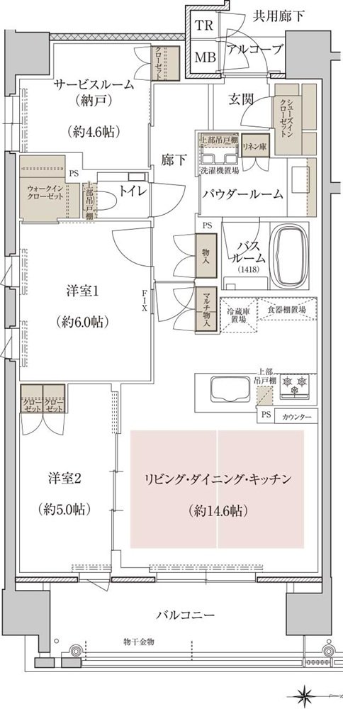 プレミスト京都 二条城北 間取り L TYPE