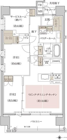 プレミスト京都 二条城北 間取り L TYPE