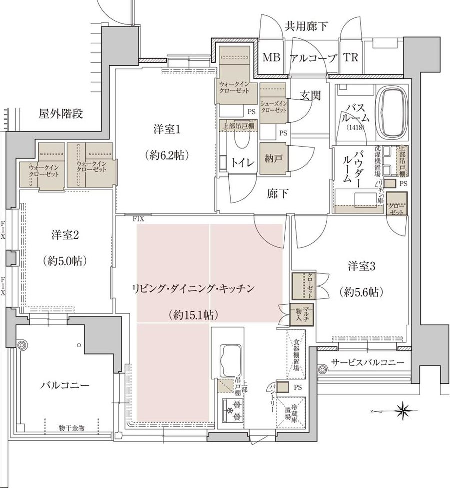 プレミスト京都 二条城北 間取り F TYPE