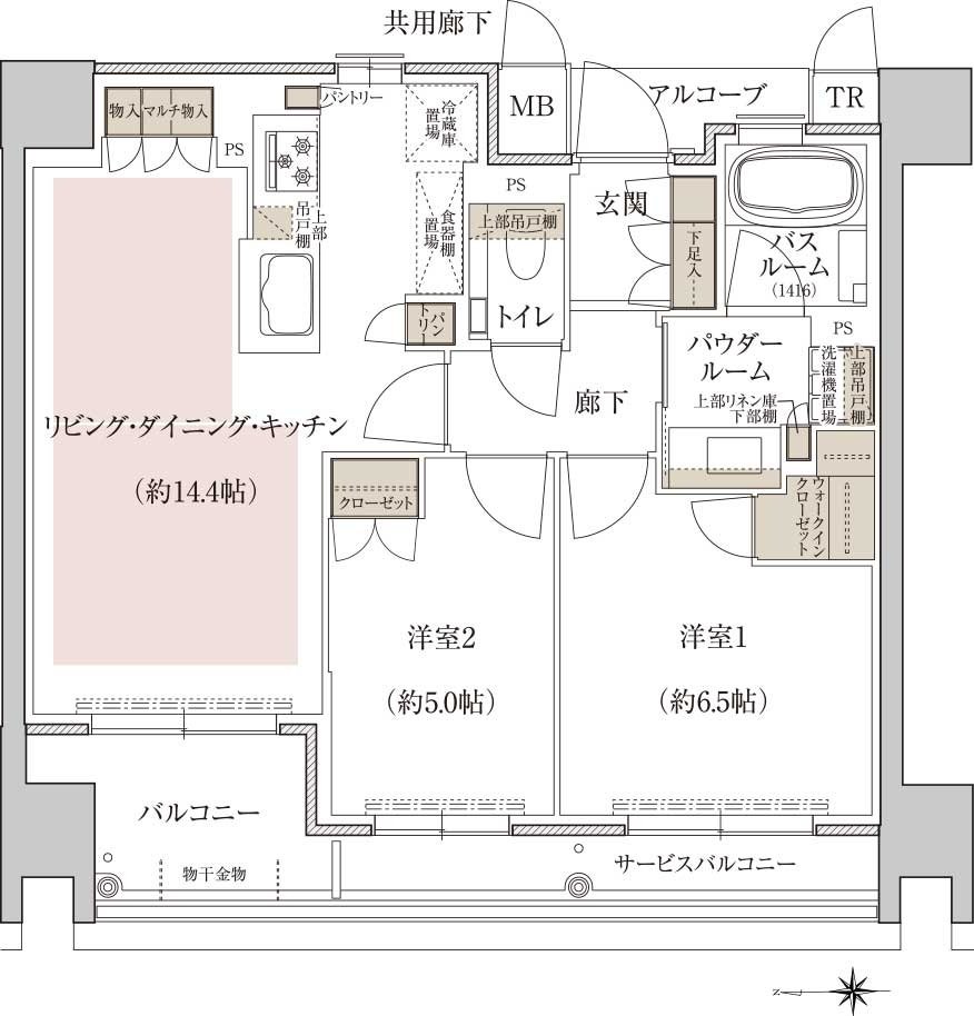 プレミスト京都 二条城北 間取り H TYPE