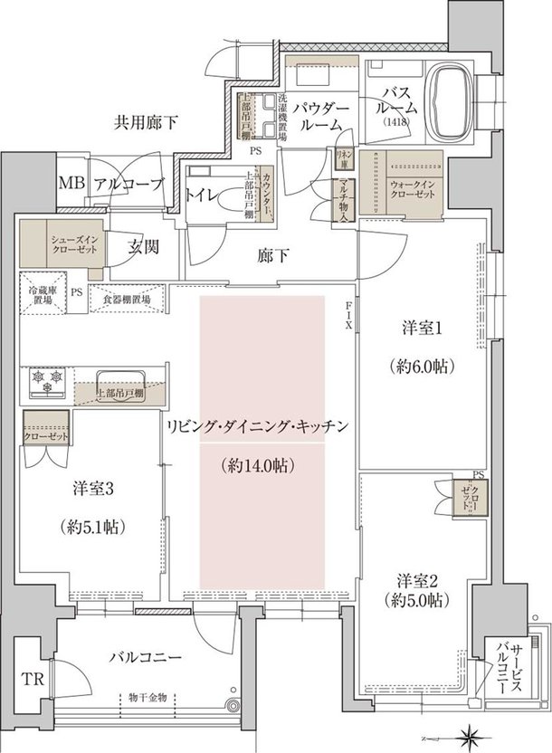 プレミスト京都 二条城北 間取り K TYPE