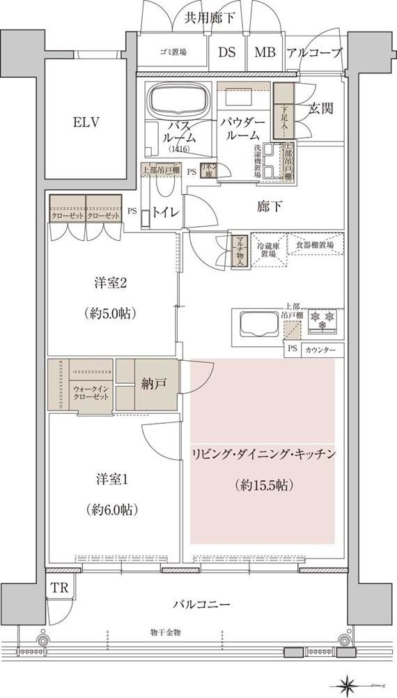 プレミスト京都 二条城北 間取り M TYPE