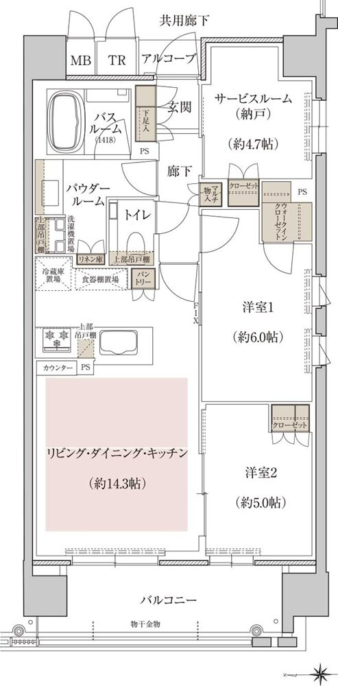 プレミスト京都 二条城北 間取り O TYPE