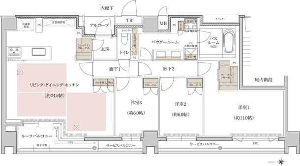 プレミスト京都 二条城北 間取り Q TYPE