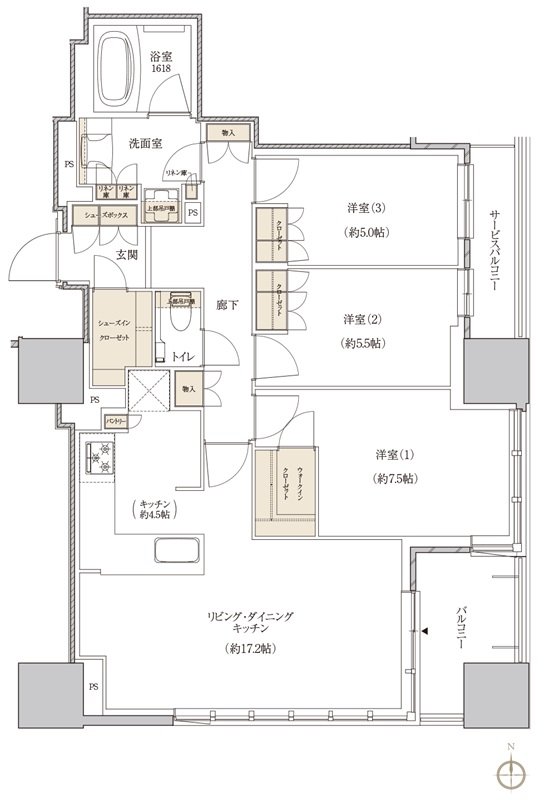 レグナスタワー新梅田 間取り S-84Gタイプ
