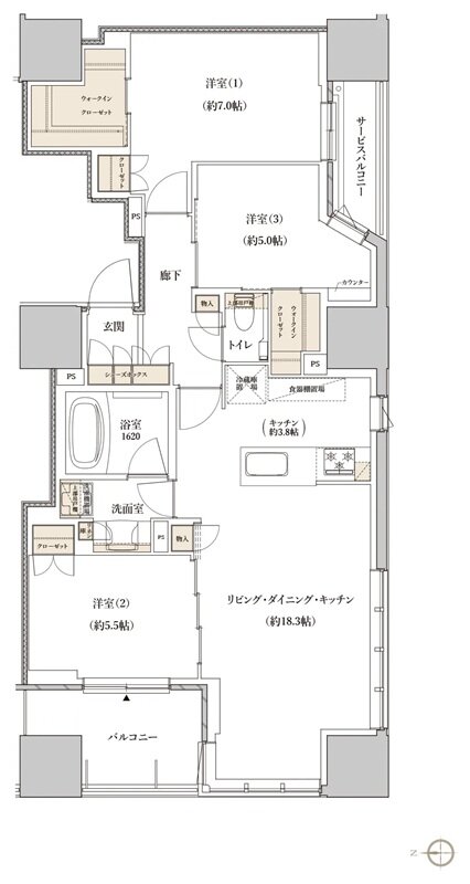 レグナスタワー新梅田 間取り S-83Fタイプ