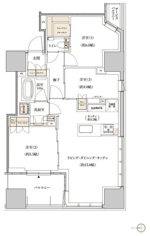 レグナスタワー新梅田 間取り C-66Bタイプ