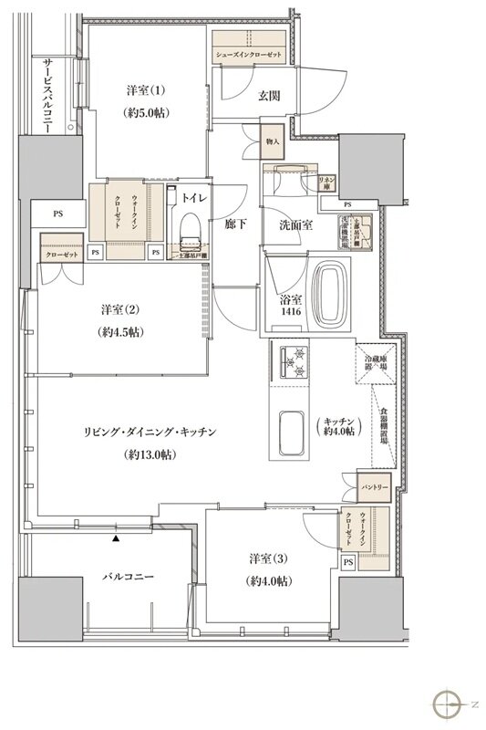レグナスタワー新梅田 間取り C-65Cタイプ
