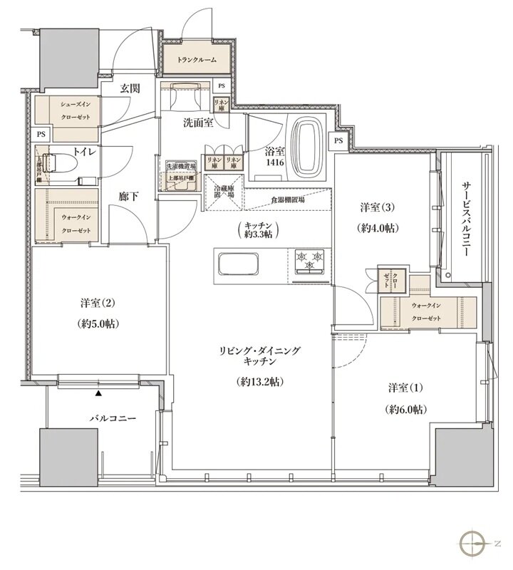 レグナスタワー新梅田 間取り C-65Eタイプ