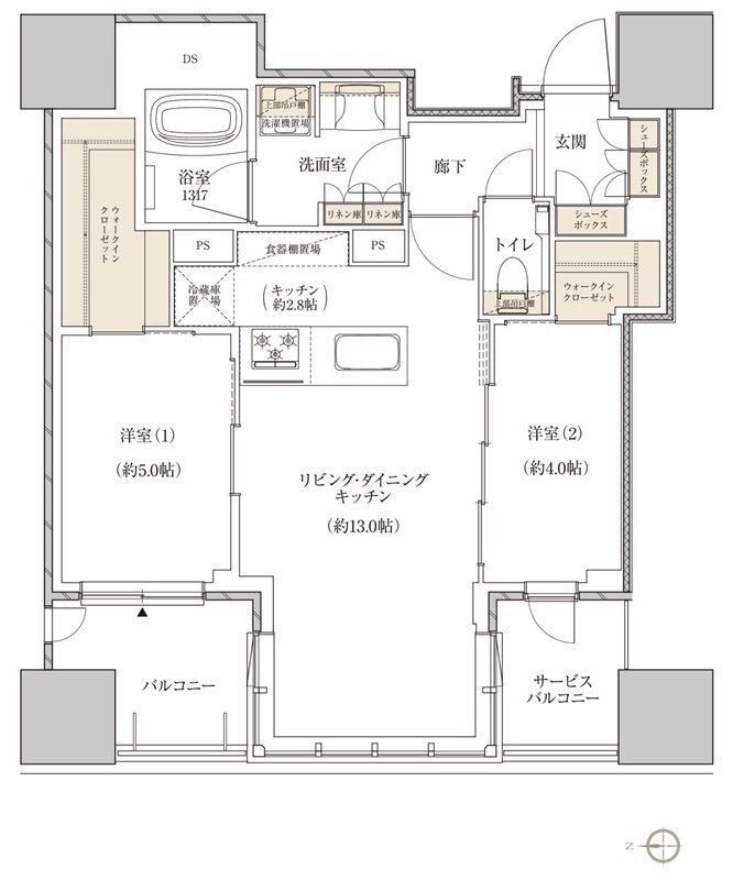 レグナスタワー新梅田 間取り S-57Aタイプ
