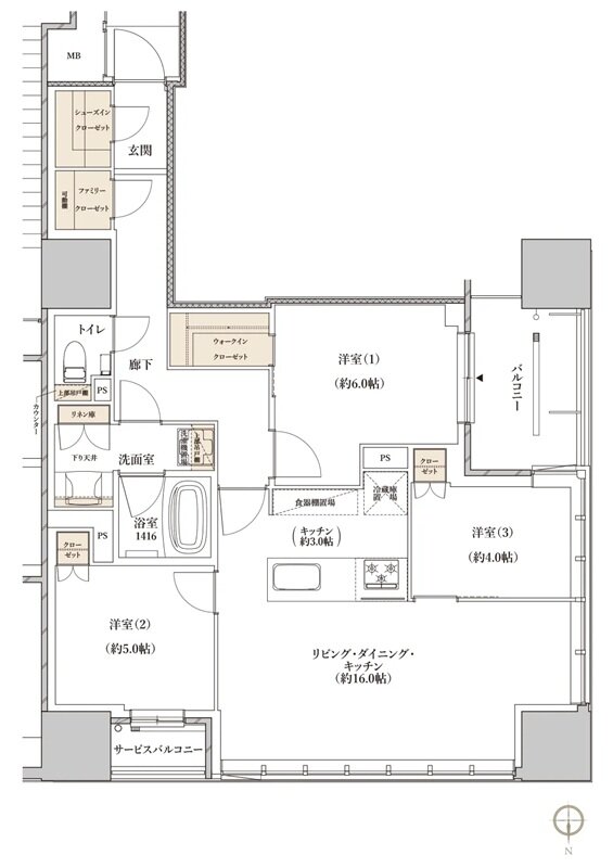 レグナスタワー新梅田 間取り S-76Iタイプ