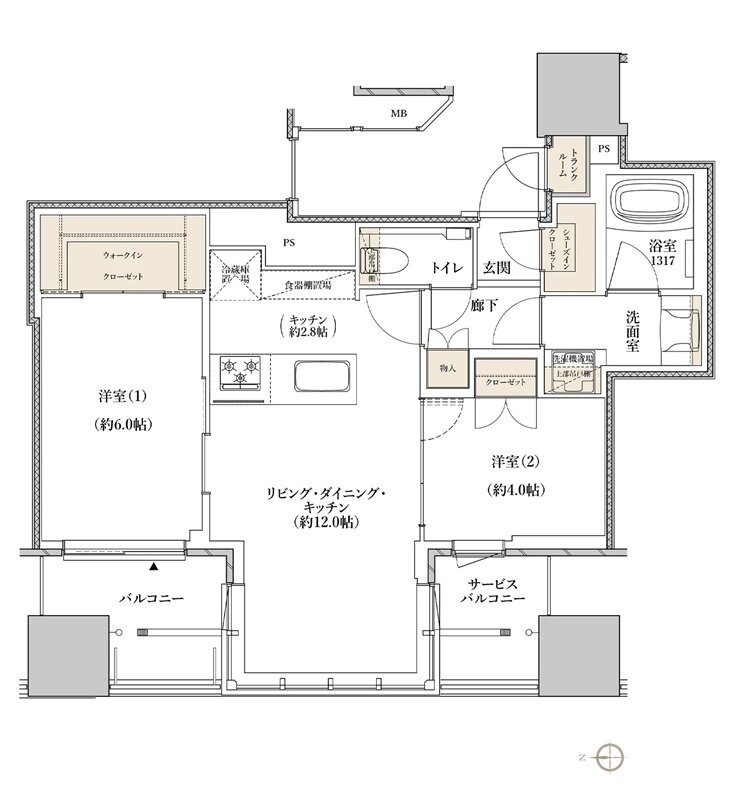レグナスタワー新梅田 間取り S-55Jタイプ