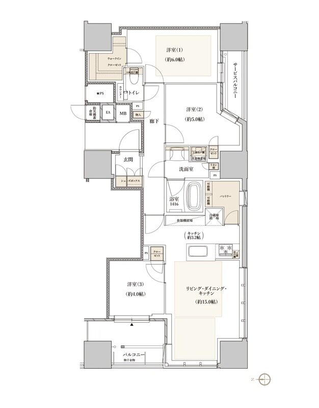 レグナスタワー新梅田 間取り S-73Kタイプ
