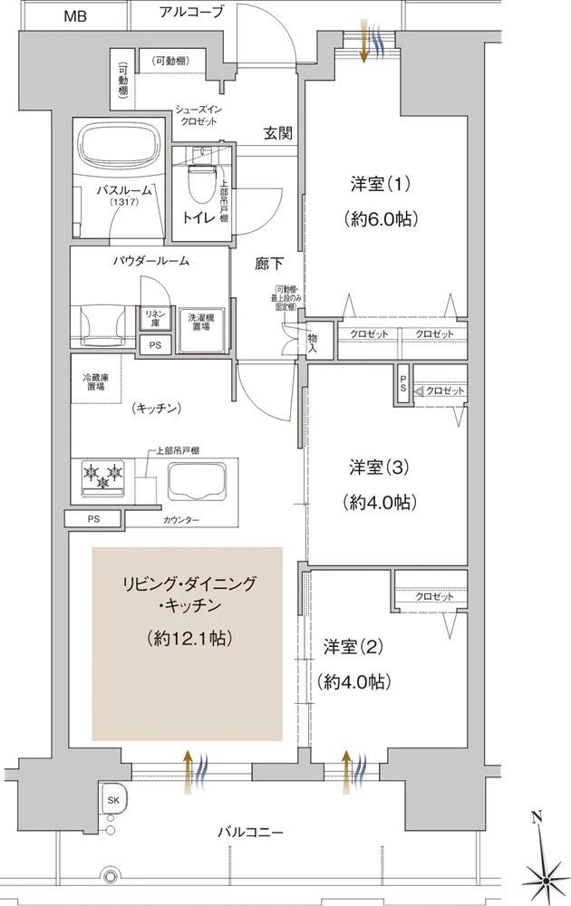 プレサンス グラン 山坂 間取り Cタイプ