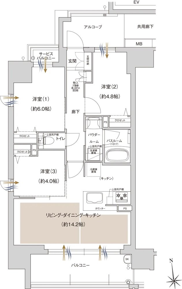 プレサンス グラン 山坂 間取り Aタイプ