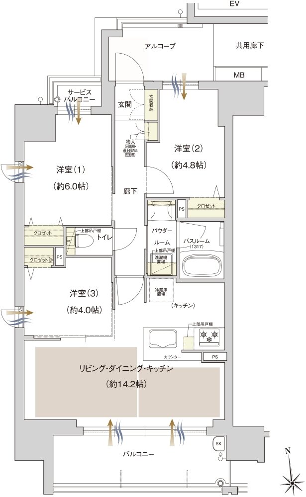 プレサンス グラン 山坂 間取り Aタイプ
