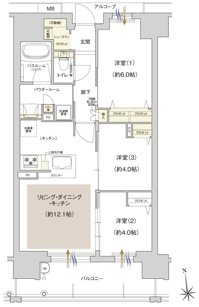 プレサンス グラン 山坂 間取り Bタイプ
