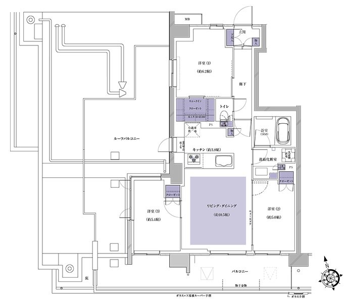 プレシス南流山パークフロント 間取り Crタイプ