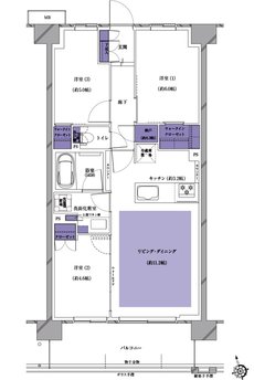 プレシス南流山パークフロント 間取り E1タイプ