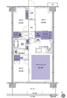 プレシス南流山パークフロント 間取り F2タイプ