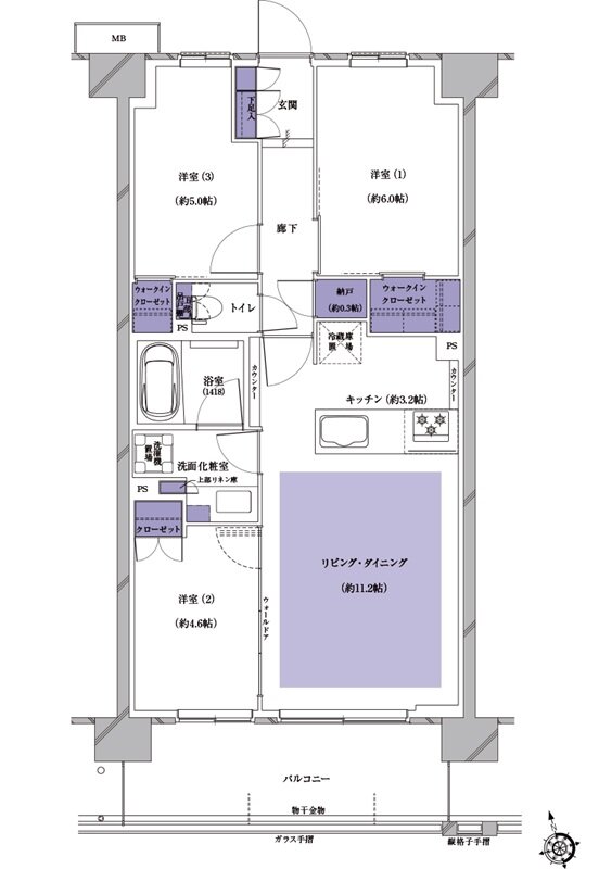 プレシス南流山パークフロント 間取り G3タイプ